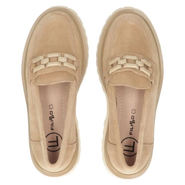 Leather shoes Filippo DP4792/23 BE beige