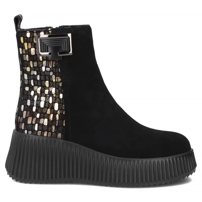 Leather platform ankle boots Filippo DBT7268/26 BK GO black