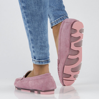 Skórzane mokasyny Filippo DP2037/22 PI różowe