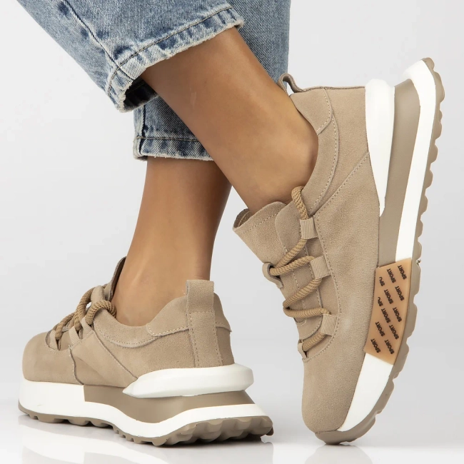 Leather sneakers Filippo DP6802/25 BE beige