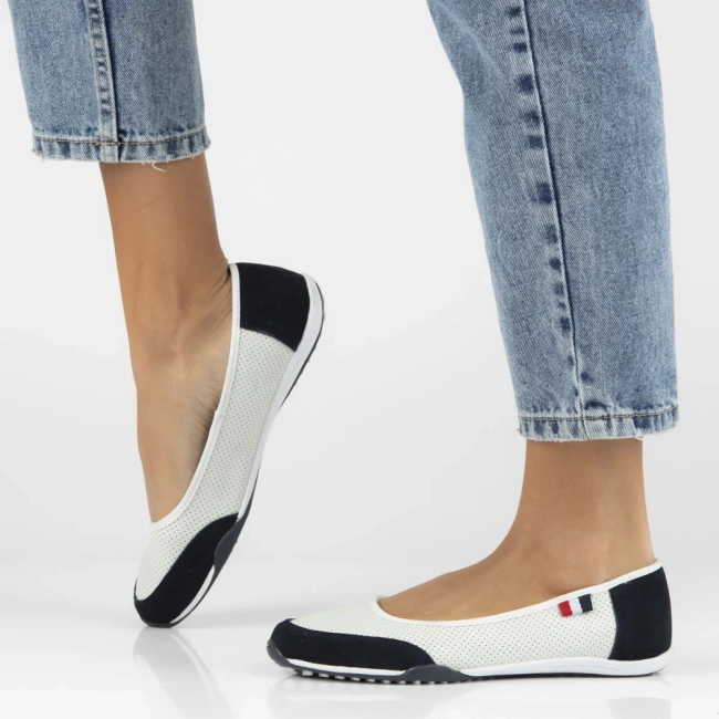 Leather ballerinas Filippo DP142/25 WH NV white-navy