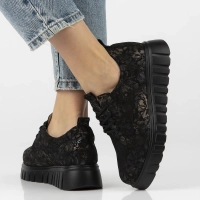 Leather sneakers Filippo DP6846/25 BK FL black