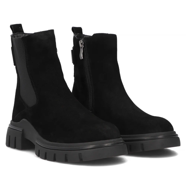 Leather ankle boots DBT6384/24 BK black