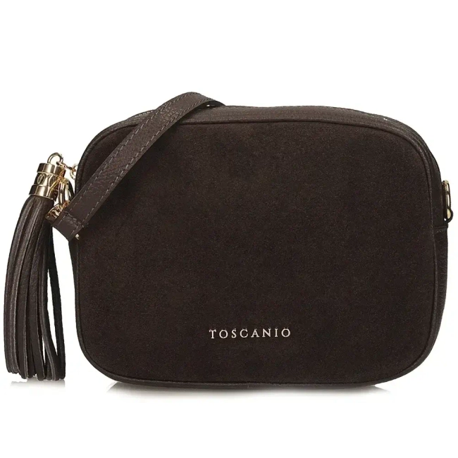 Leather handbag Toscanio G88 dark brown