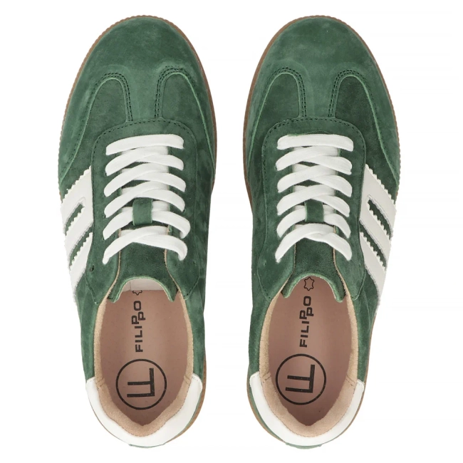 Skórzane sneakersy Filippo DP7492/25 GE zielone