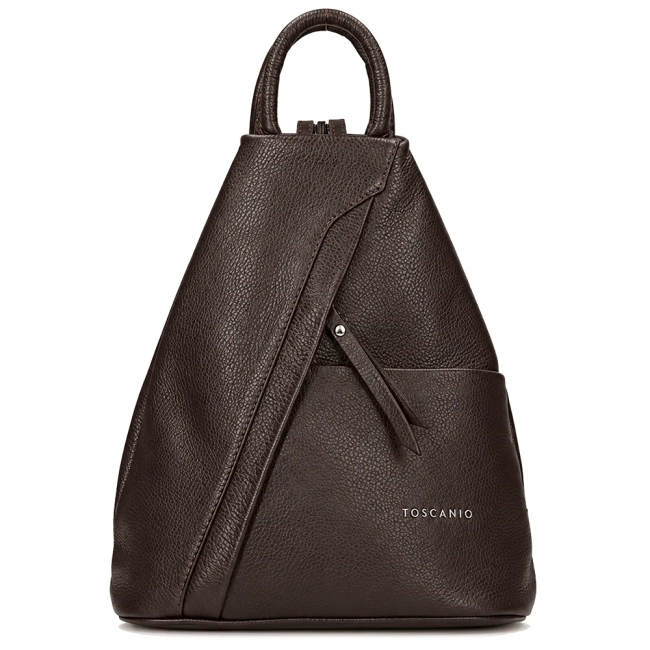 Brown leather backpack Toscanio F170