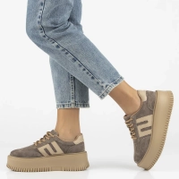 Skórzane sneakersy Filippo DP7111/25 TP taupe