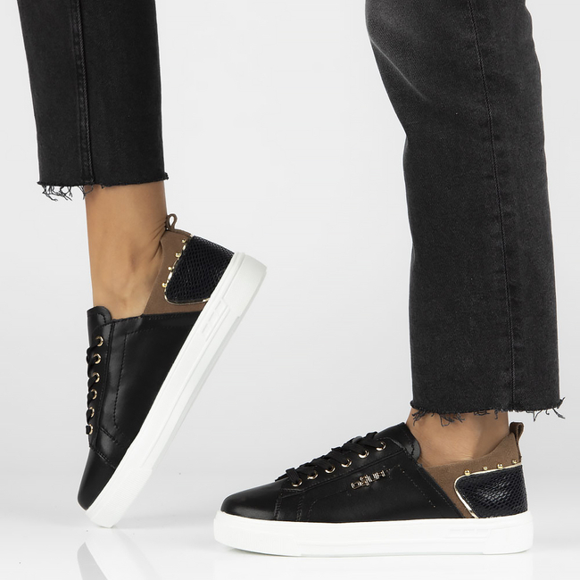 Skórzane półbuty Filippo DP4688/23 BK czarne