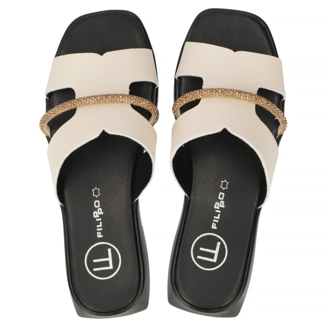 Leather flip-flops Filippo DK6878/25 BE beige