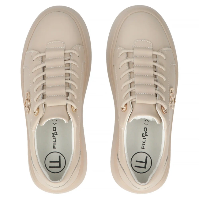 Leather sneakers Filippo DP6058/25 BE H beige