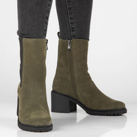 Skórzane botki na obcasie Filippo DBT4183/22 GE zielone