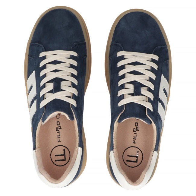 Leather sneakers Filippo DP6744/25 NV navy