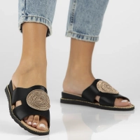 Leather flip-flops Filippo DK7041/25 BK black