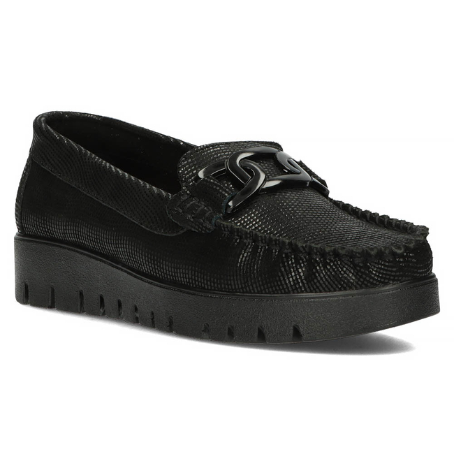 Skórzane mokasyny Filippo DP3334/23 BK PT czarne