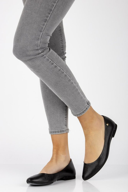 Skórzane baleriny Filippo 04100 czarne