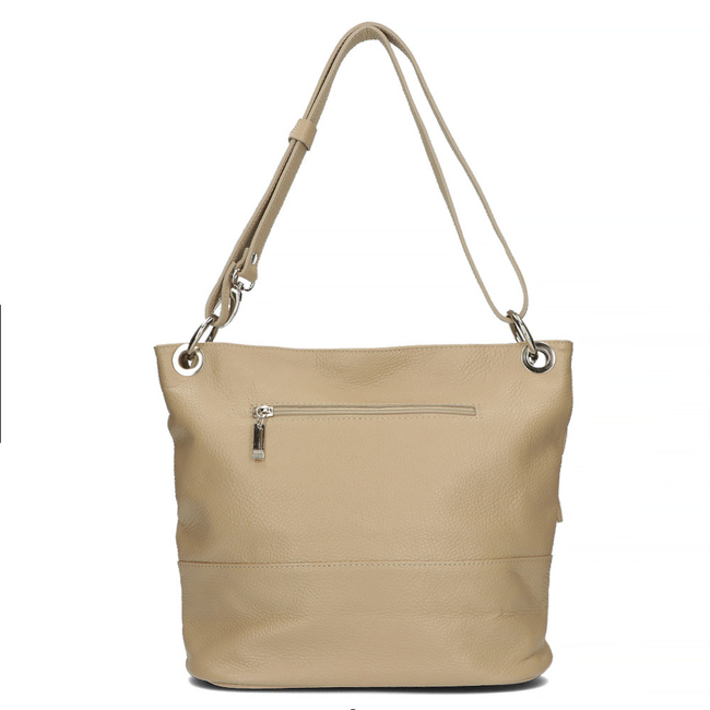 Handbag Toscanio Hobo Leather 1109 beige