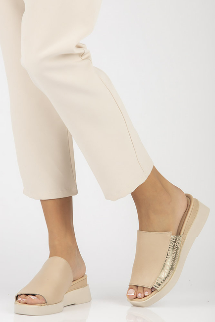 Leather flip-flops Filippo DK3921/22 BE beige