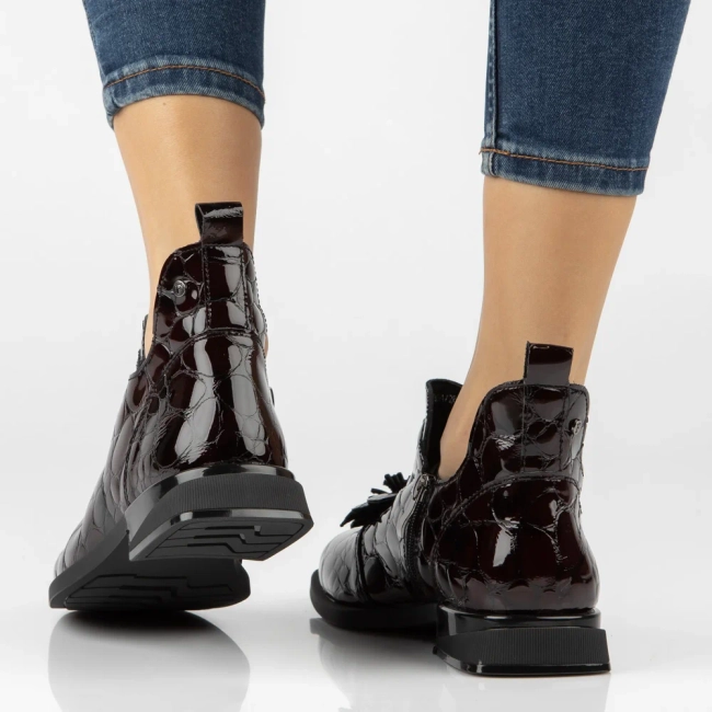 Leather ankle boots Filippo DBT7994/26 BG burgundy