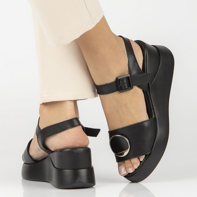 Leather sandals Filippo DS4411/23 BK black