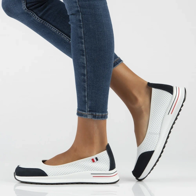 Leather shoes Filippo DP6134/24 WH NV white-navy