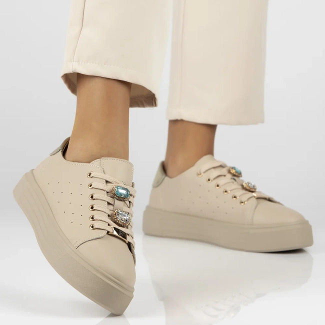 Leather sneakers Filippo DP6854/25 BE beige