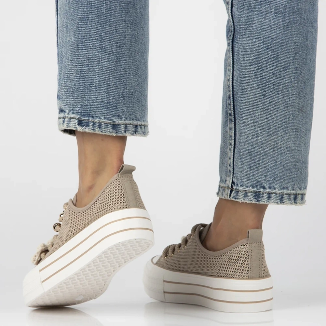 Sneakers beige up bold QY880-63 brown