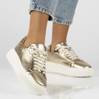 Leather sneakers Filippo DP6729/25 GO gold