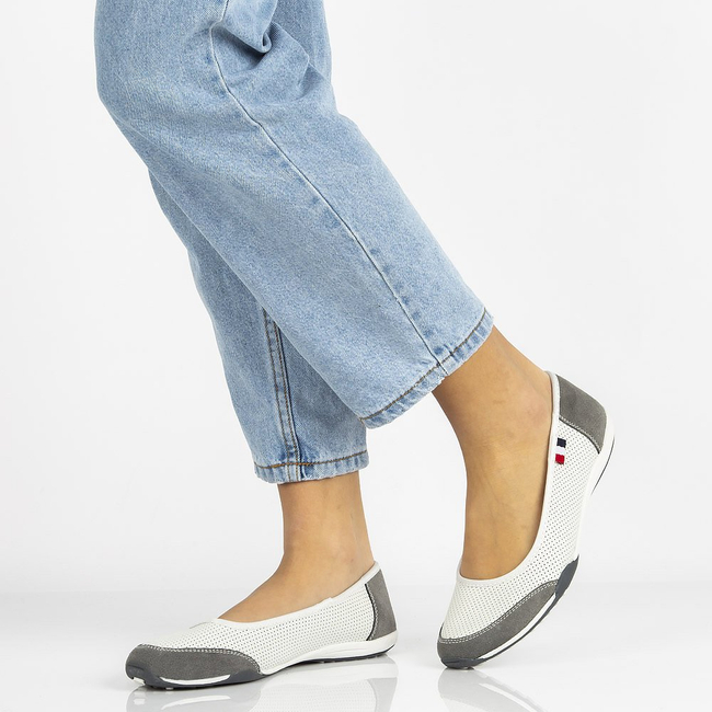 Leather shoes Filippo DP142/21 WH GR white-gray