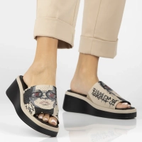 Leather flip-flops Filippo DK6820/25 BE beige