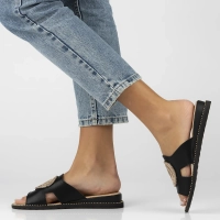 Leather flip-flops Filippo DK7041/25 BK black