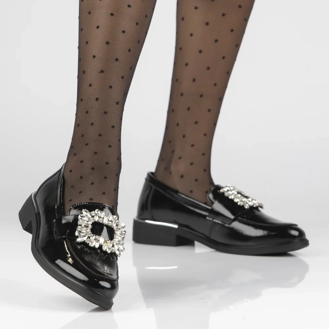 Skórzane lordsy Filippo DP4787/23 BK czarne