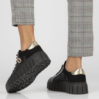 Skórzane półbuty na platformie Filippo 168 czarne