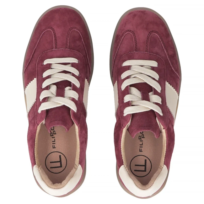 Skórzane sneakersy Filippo DP6770/25 BG bordowe