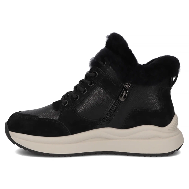 Skórzane botki na platformie Filippo DBT7240/25 BK czarne