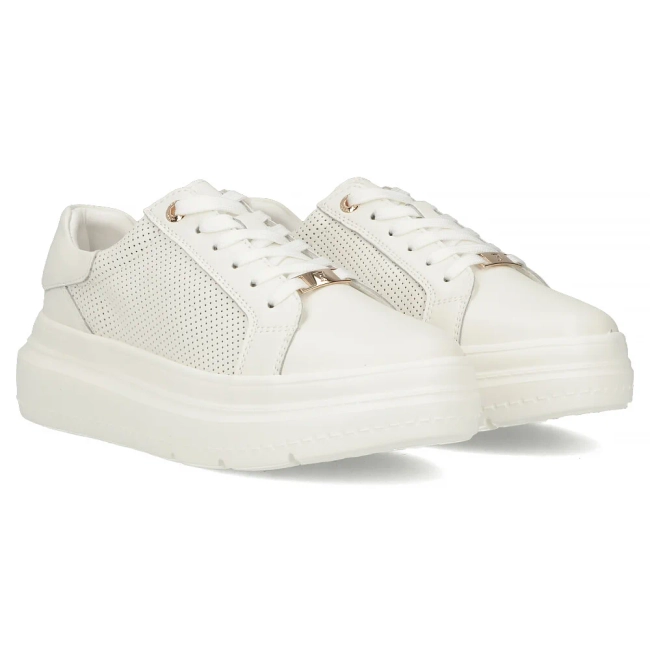 Skórzane sneakersy Filippo DP6731/25 WH białe