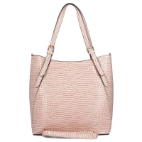 Jasnoróżowa torebka shopper pink croco