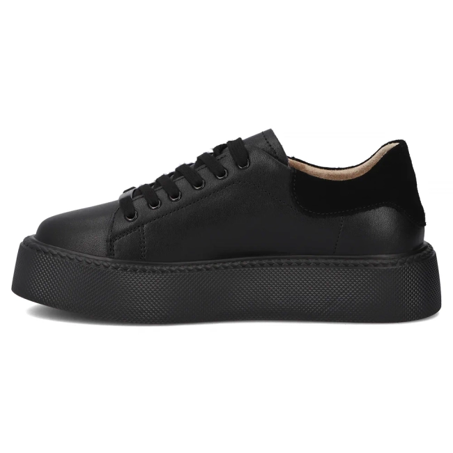 Leather sneakers Filippo DP6119/26 BK black