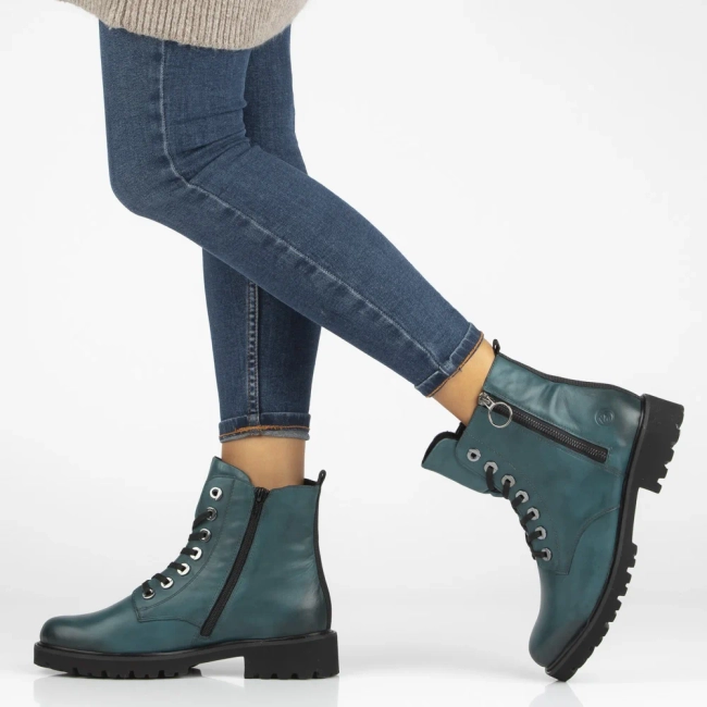 Leather ankle Boots Rieker D8671-12 blue
