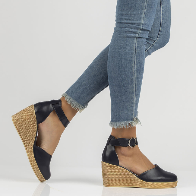 Leather sandals Filippo DP3519/22 NV navy blue