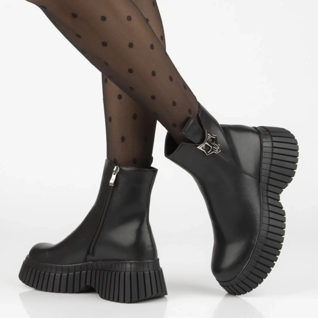 Leather ankle boots Filippo DBT7311/25 BK black