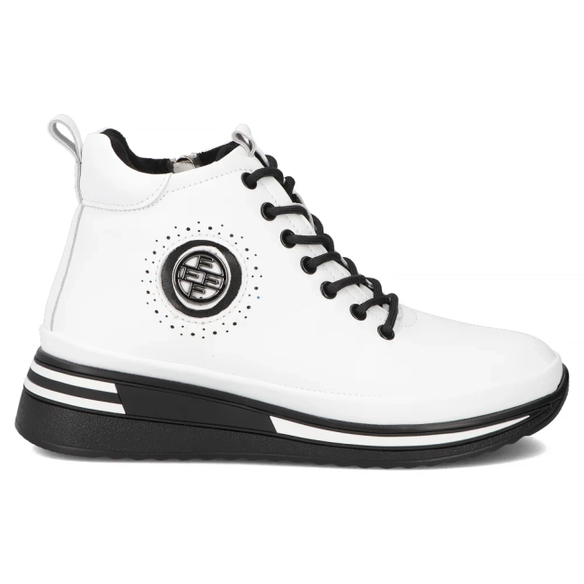 Skórzane botki Filippo DBT4215/25 WH białe