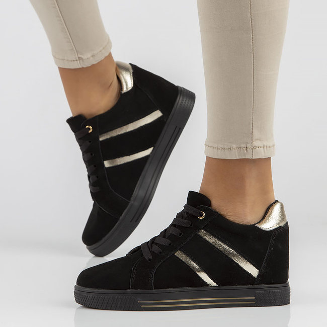 Skórzane Sneakersy Filippo DP3549/22 BK czarne