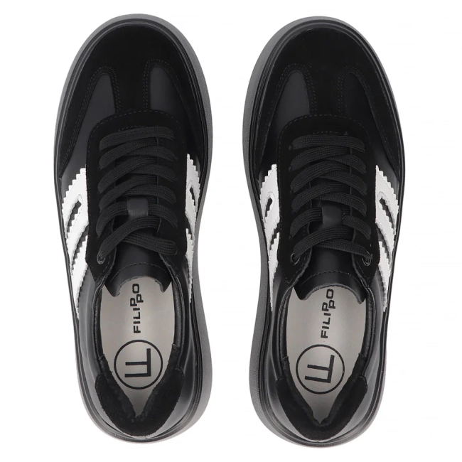 Leather sneakers Filippo DP7289/25 BK black