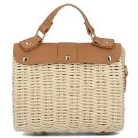 Beige briefcase bag strawbelle