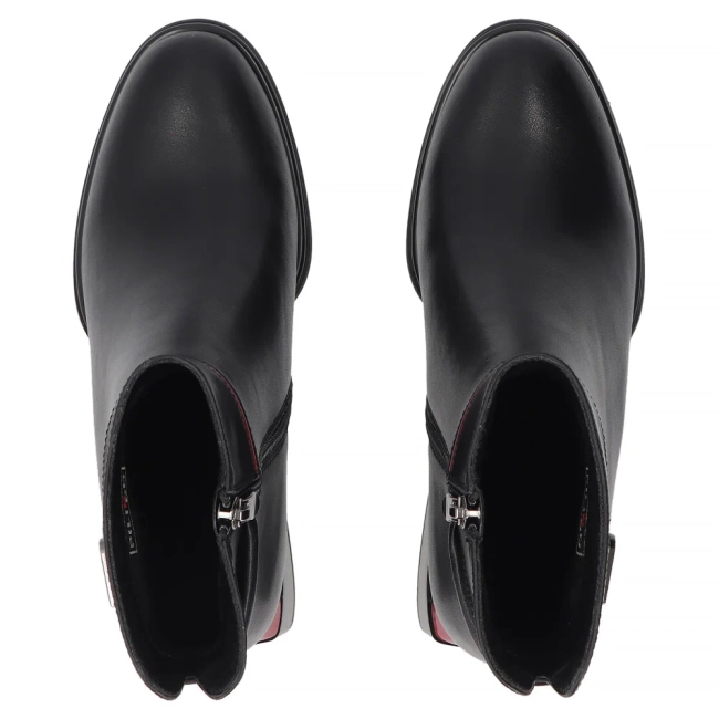 Leather ankle boots Filippo DBT8124/26 BK RD black