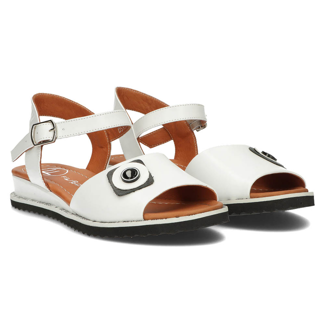 Skórzane sandały Filippo DS3913/22 WH białe
