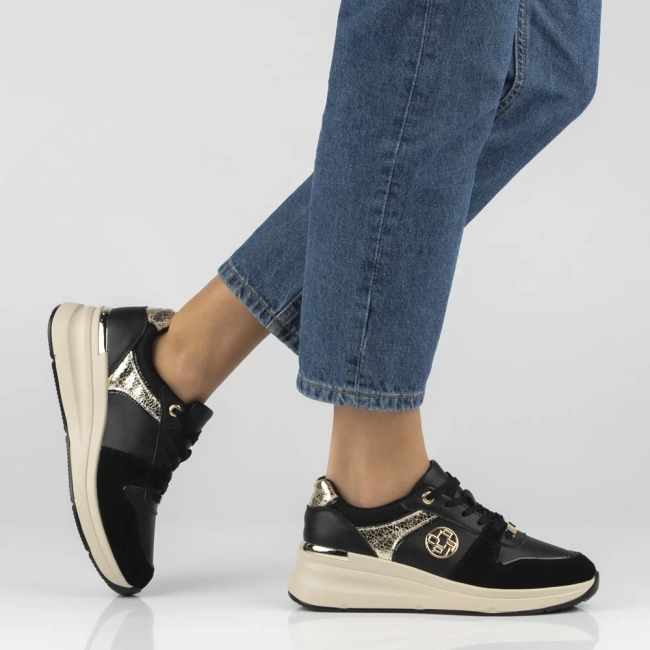 Skórzane sneakersy Filippo DP7769/26 BK czarne