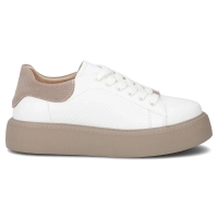 Skórzane sneakersy Filippo DP7502/26 WH białe