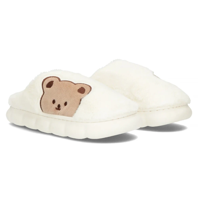 Fur slippers white WS9028-9