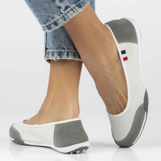 Leather shoes Filippo DP142/24 WH GR white-gray